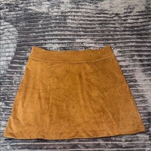 Faux Suede Mini Skirt in Camel